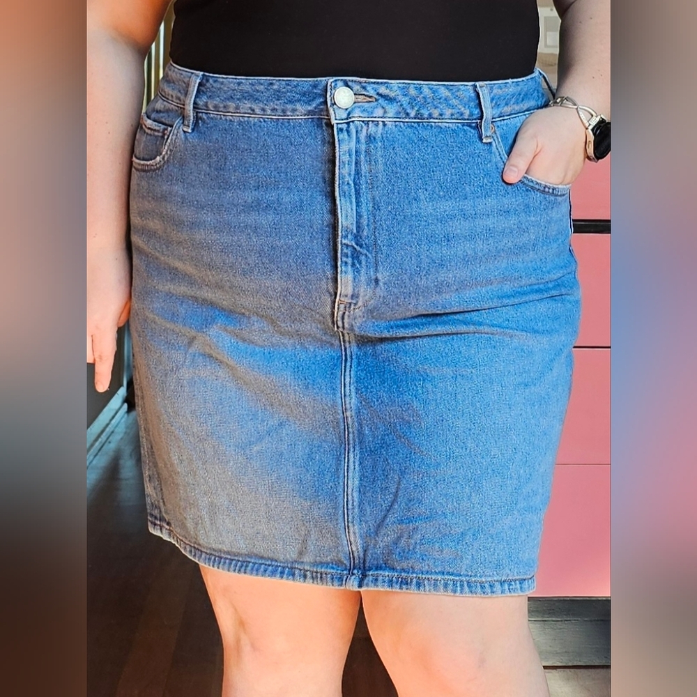 ASOS Classic Blue Knee-Length Denim Skirt